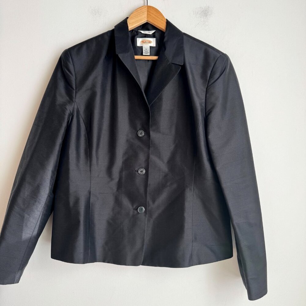 Talbots Pure Raw Silk Minimalist Classic Blazer 14